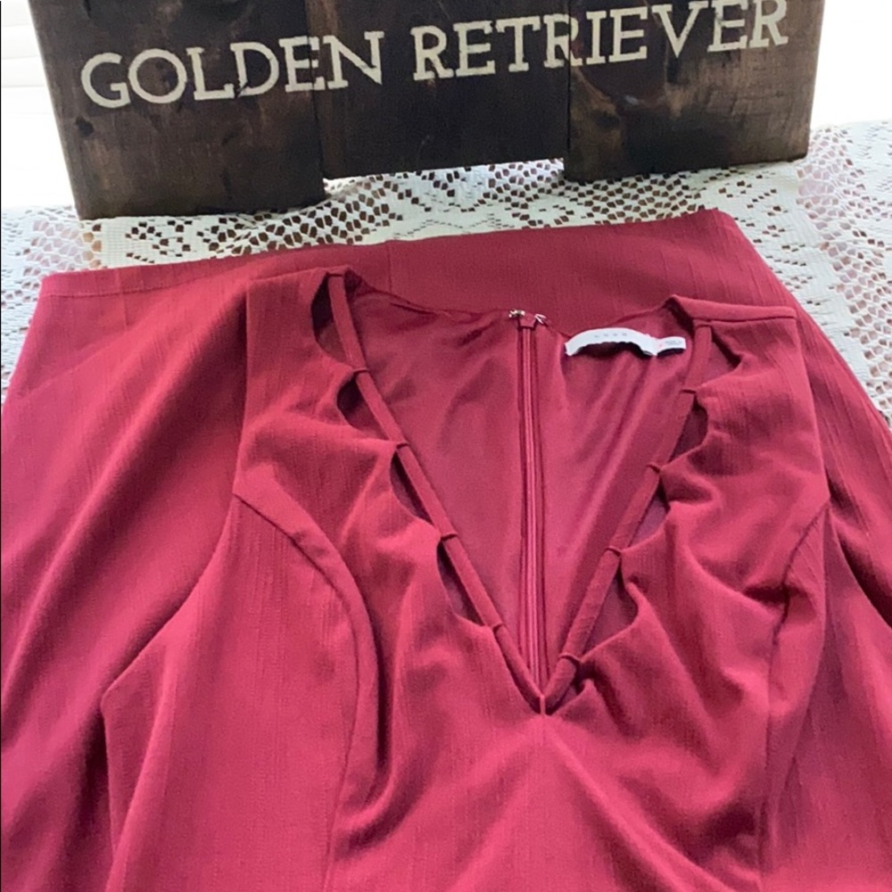 Burgundy cocktail dress